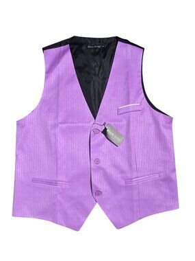 NWT | Barry.Wang Purple Pinstripe Formal V-Neck Suit Vest Medium